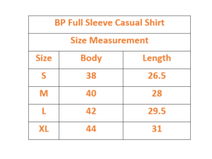 Men's Full Sleeve Measurement